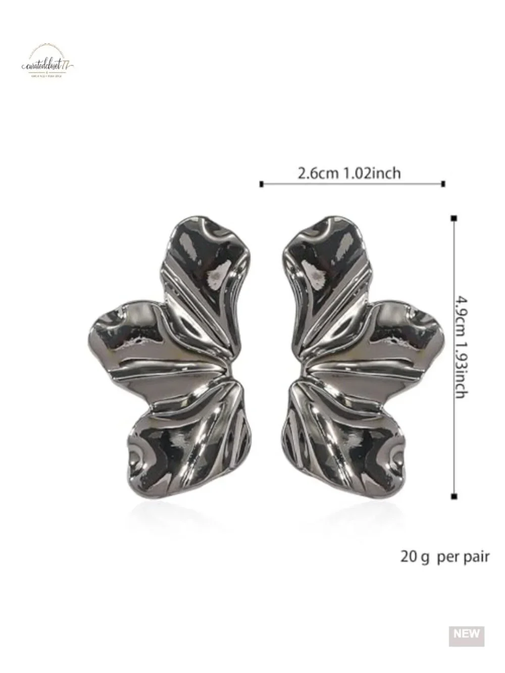 Gold Metal Flower Leaf Dangle Stud Earrings Irregular Geometric Alloy Statement